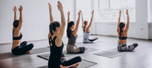 Yoga class with ladies